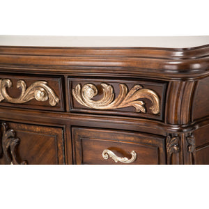 PLATINE DE ROYALE L. ESPRESSO Tall Storage Console-Dresser-Sideboard-Credenza