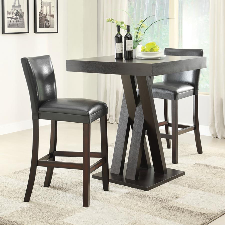 CoasterEveryday Alberton Upholstered Bar Stools Black And Cappuccino (Set Of 2)