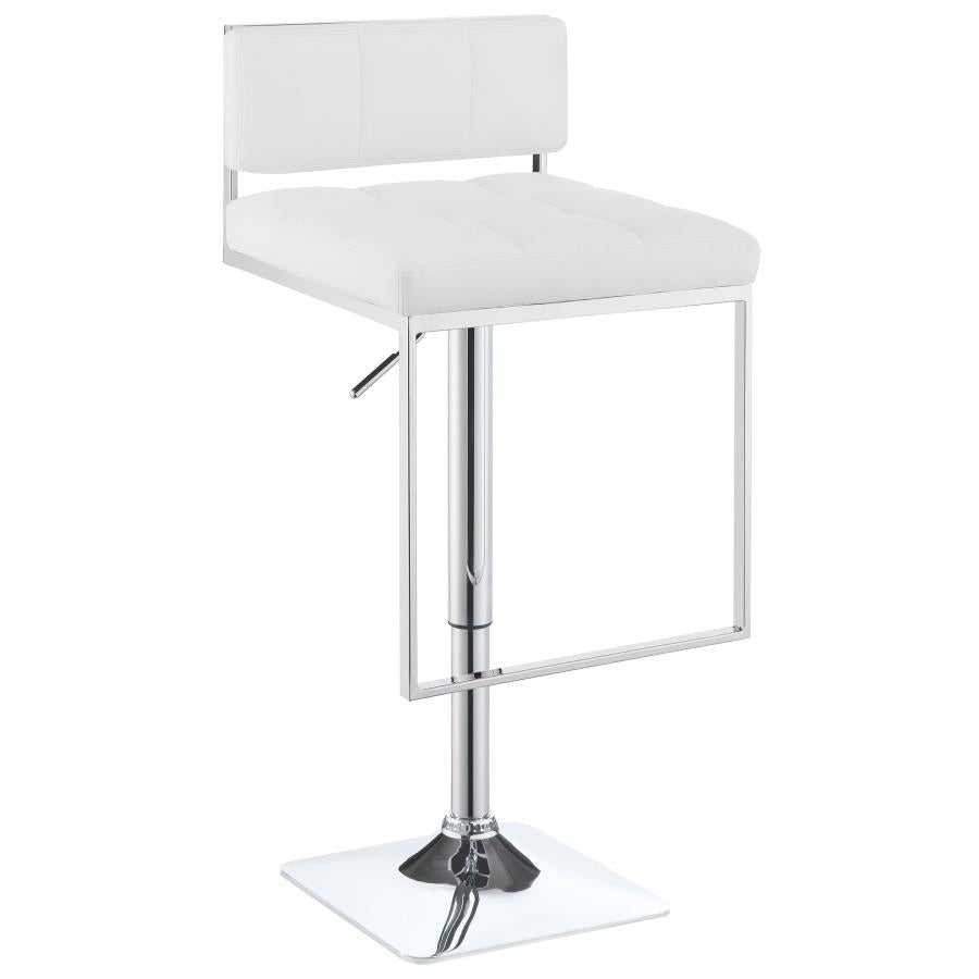 CoasterEssence Alameda Adjustable Bar Stool White And Chrome