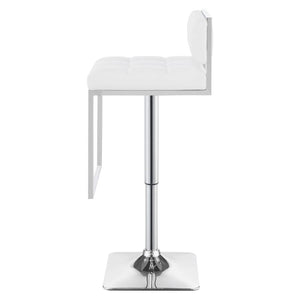 CoasterEssence Alameda Adjustable Bar Stool White And Chrome