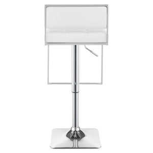 CoasterEssence Alameda Adjustable Bar Stool White And Chrome