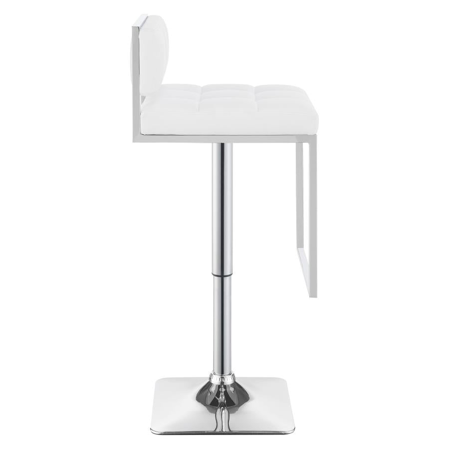 CoasterEssence Alameda Adjustable Bar Stool White And Chrome