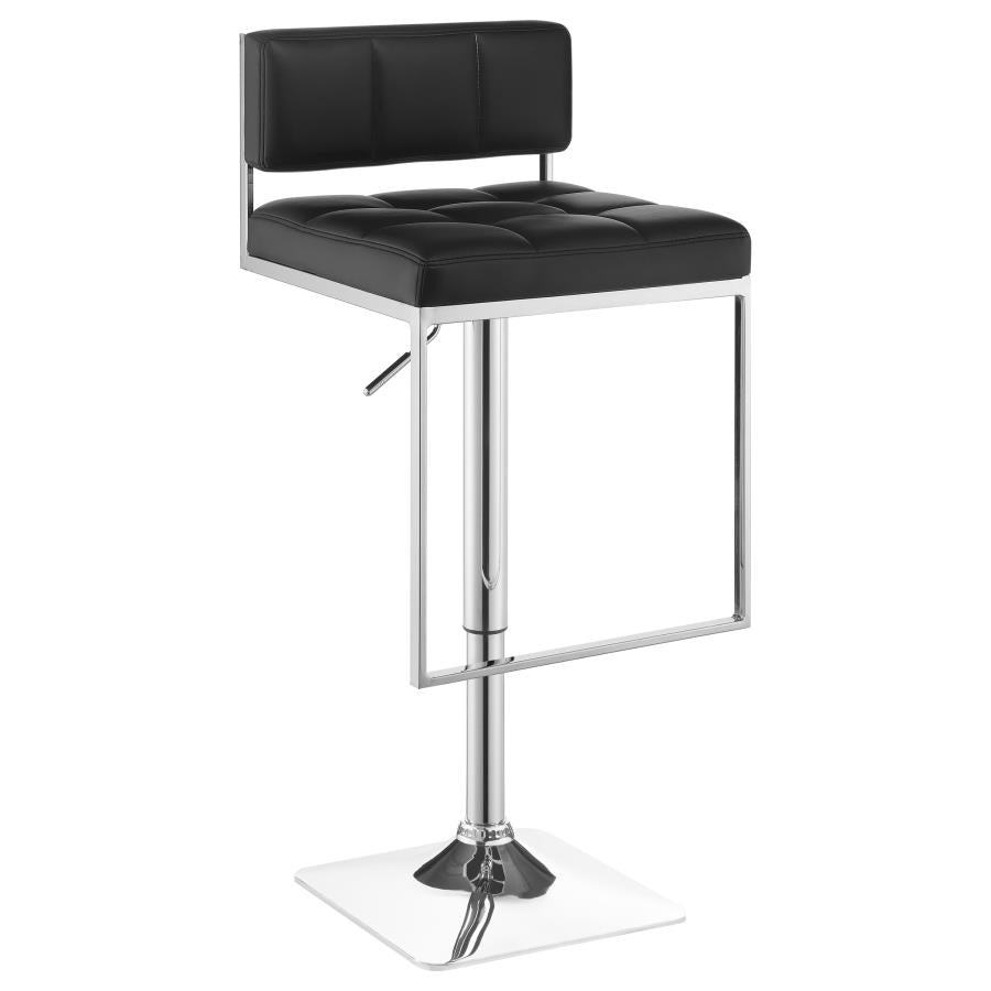 CoasterEssence Alameda Adjustable Bar Stool Chrome And Black