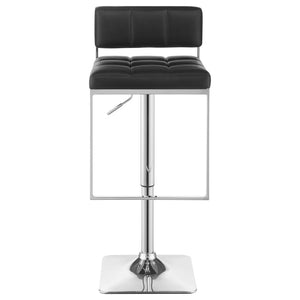 CoasterEssence Alameda Adjustable Bar Stool Chrome And Black