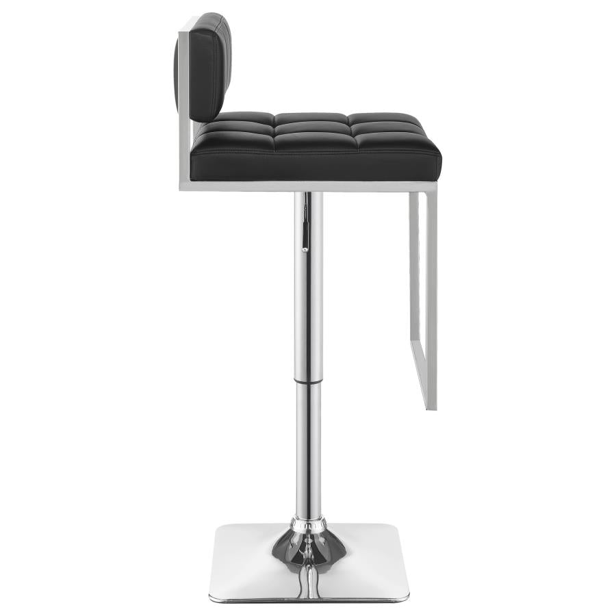 CoasterEssence Alameda Adjustable Bar Stool Chrome And Black