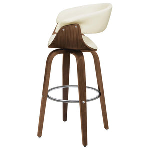 CoasterEssence Zion Upholstered Swivel Bar Stool Walnut And Ecru