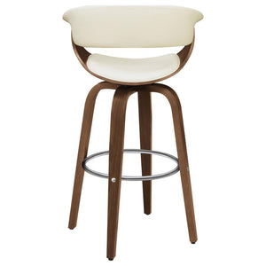 CoasterEssence Zion Upholstered Swivel Bar Stool Walnut And Ecru