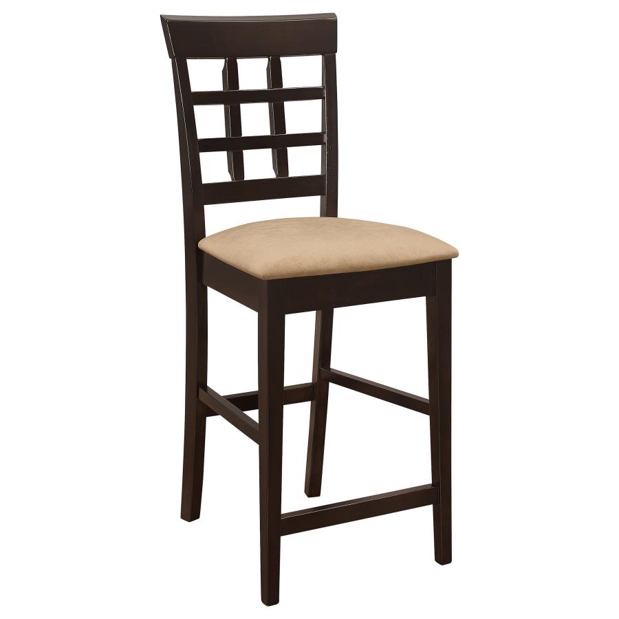 CoasterEveryday Gabriel Upholstered Counter Height Stools Cappuccino And Beige (Set Of 2)