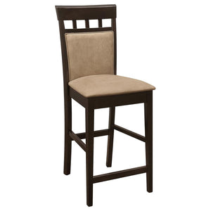 CoasterEveryday Gabriel Upholstered Counter Height Stools Cappuccino And Beige (Set Of 2)