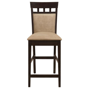 CoasterEveryday Gabriel Upholstered Counter Height Stools Cappuccino And Beige (Set Of 2)