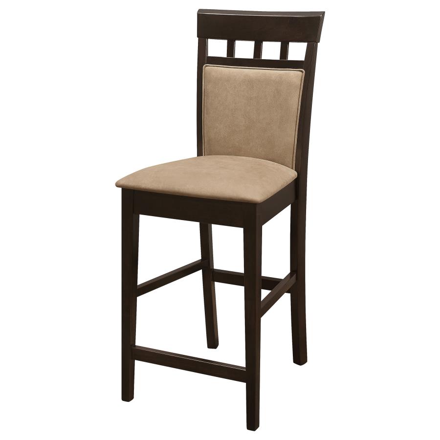 CoasterEveryday Gabriel Upholstered Counter Height Stools Cappuccino And Beige (Set Of 2)