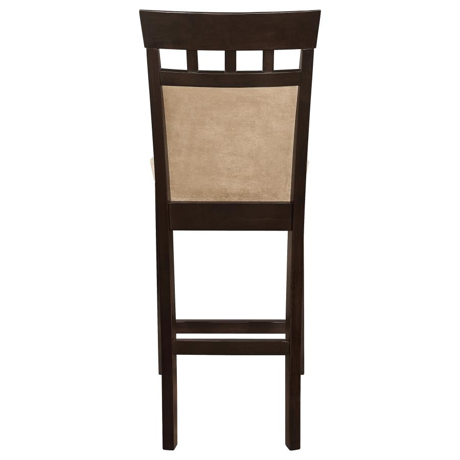 CoasterEveryday Gabriel Upholstered Counter Height Stools Cappuccino And Beige (Set Of 2)