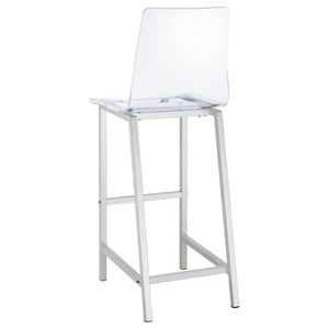 CoasterEssence Juelia Bar Stools Chrome And Clear Acrylic (Set Of 2)