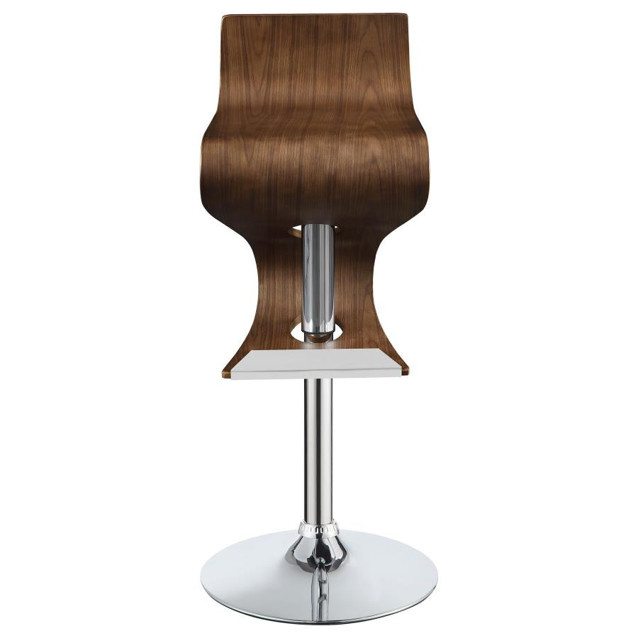 CoasterEssence Covina Adjustable Bar Stool Walnut And Chrome