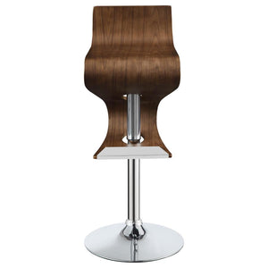 CoasterEssence Covina Adjustable Bar Stool Walnut And Chrome