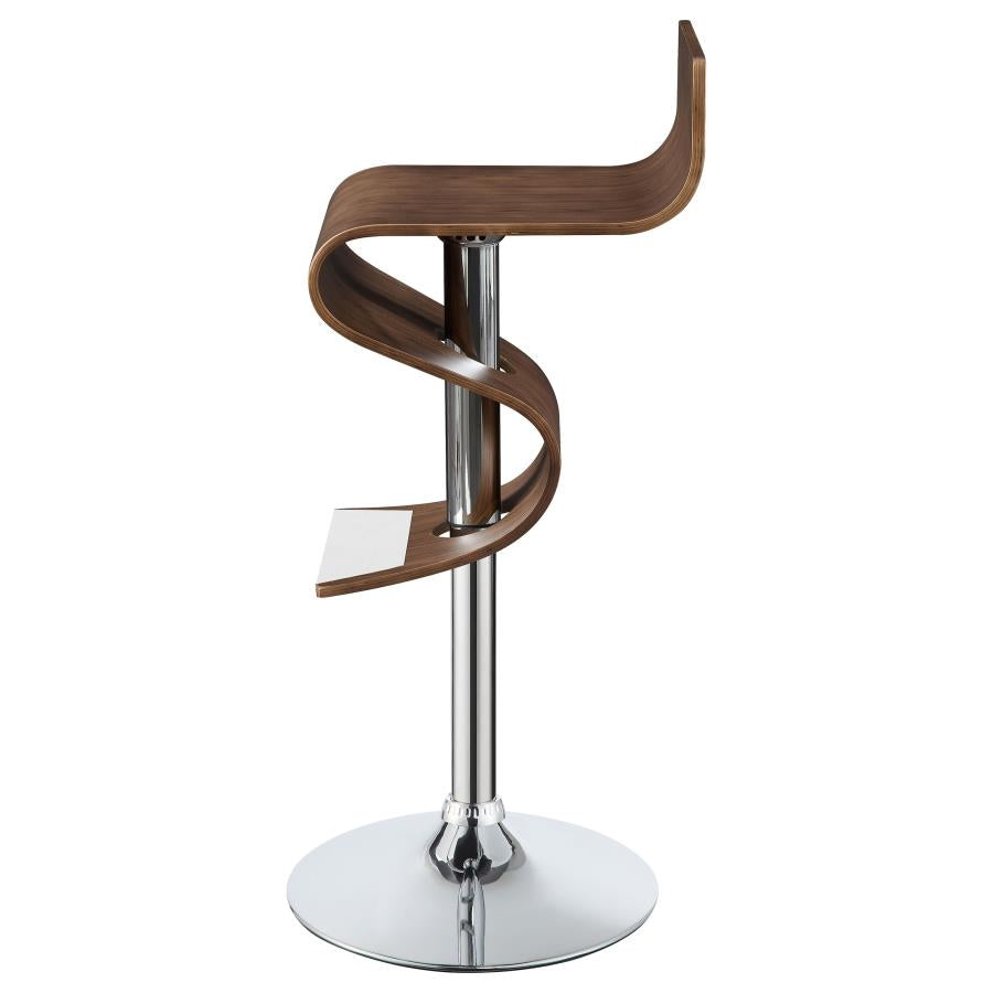 CoasterEssence Covina Adjustable Bar Stool Walnut And Chrome