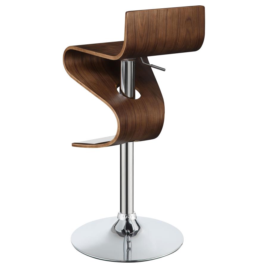 CoasterEssence Covina Adjustable Bar Stool Walnut And Chrome