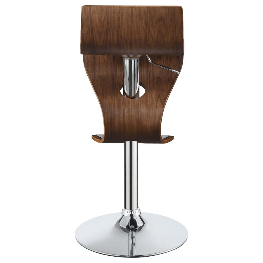 CoasterEssence Covina Adjustable Bar Stool Walnut And Chrome