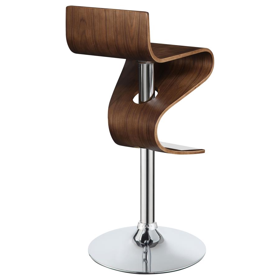 CoasterEssence Covina Adjustable Bar Stool Walnut And Chrome