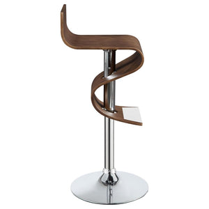 CoasterEssence Covina Adjustable Bar Stool Walnut And Chrome