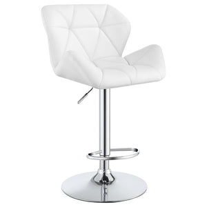 CoasterEveryday Berrington Adjustable Bar Stools Chrome And White (Set Of 2)