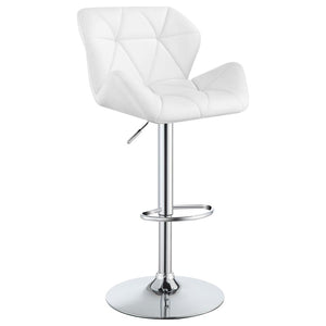 CoasterEveryday Berrington Adjustable Bar Stools Chrome And White (Set Of 2)