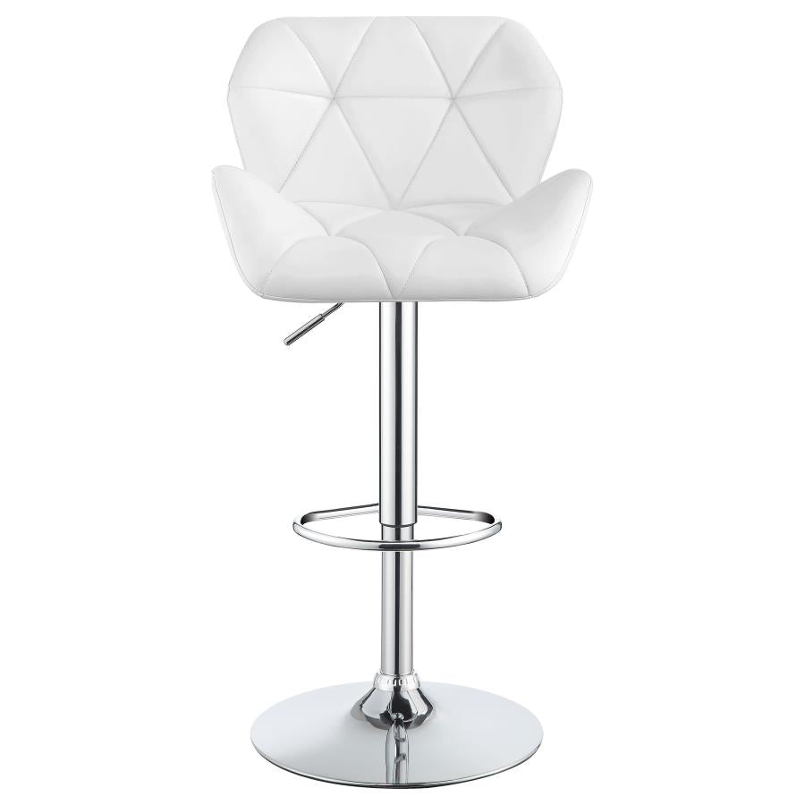 CoasterEveryday Berrington Adjustable Bar Stools Chrome And White (Set Of 2)