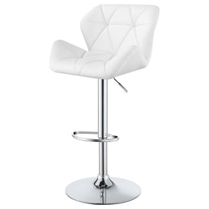 CoasterEveryday Berrington Adjustable Bar Stools Chrome And White (Set Of 2)