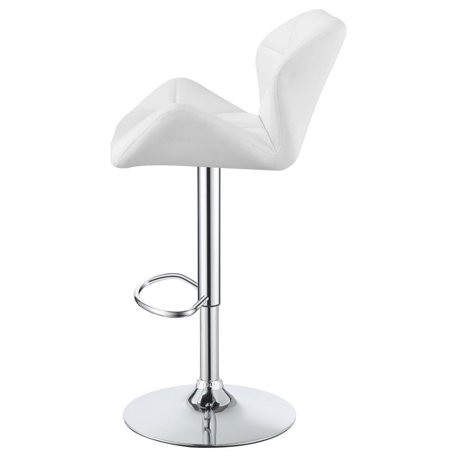 CoasterEveryday Berrington Adjustable Bar Stools Chrome And White (Set Of 2)