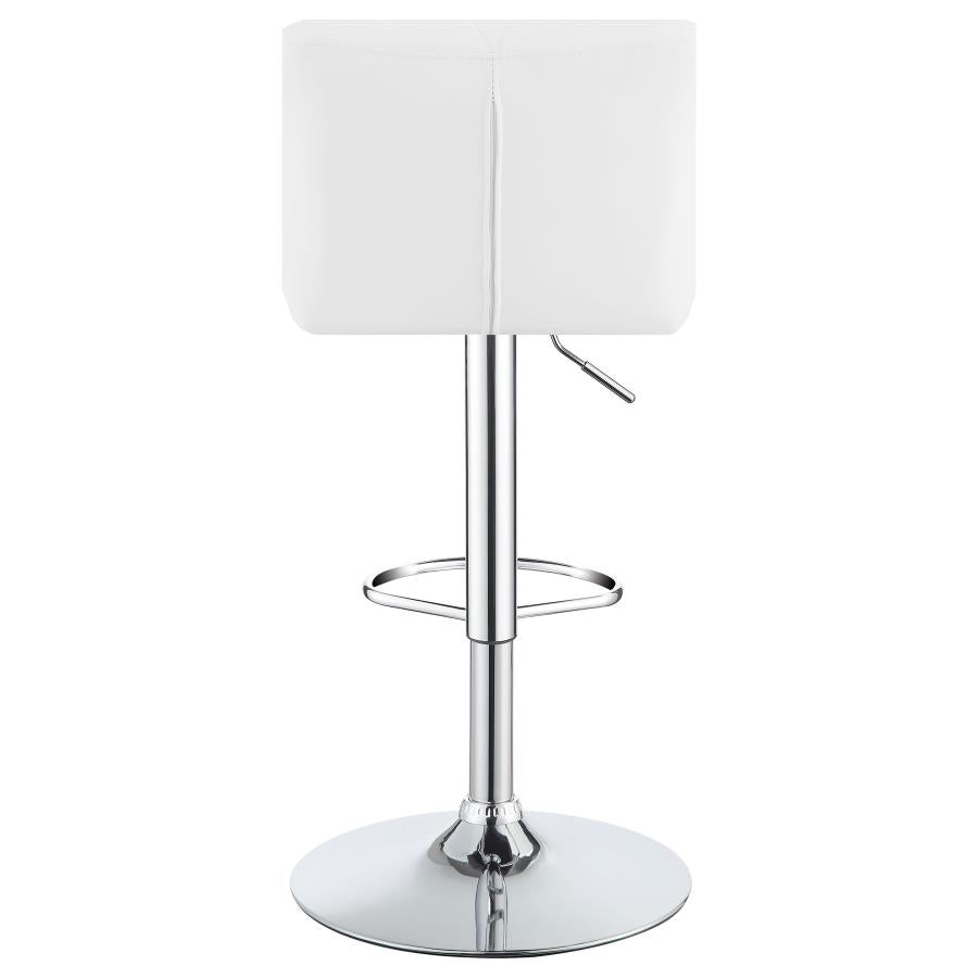 CoasterEveryday Berrington Adjustable Bar Stools Chrome And White (Set Of 2)