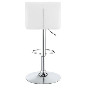 CoasterEveryday Berrington Adjustable Bar Stools Chrome And White (Set Of 2)