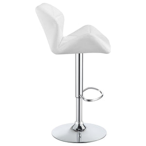 CoasterEveryday Berrington Adjustable Bar Stools Chrome And White (Set Of 2)