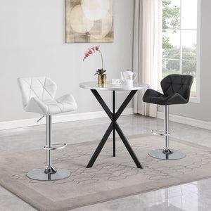 CoasterEveryday Berrington Adjustable Bar Stools Chrome And White (Set Of 2)