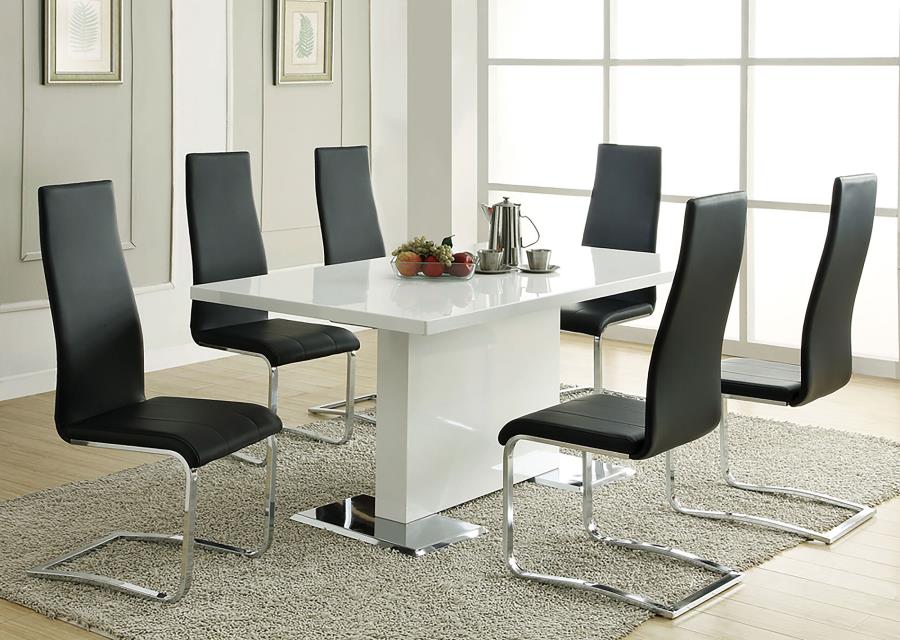 CoasterEveryday Montclair High Back Dining Chairs Black And Chrome (Set Of 4)