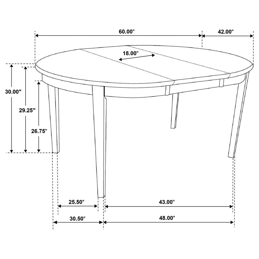 CoasterEveryday Gabriel Oval Dining Table Cappuccino