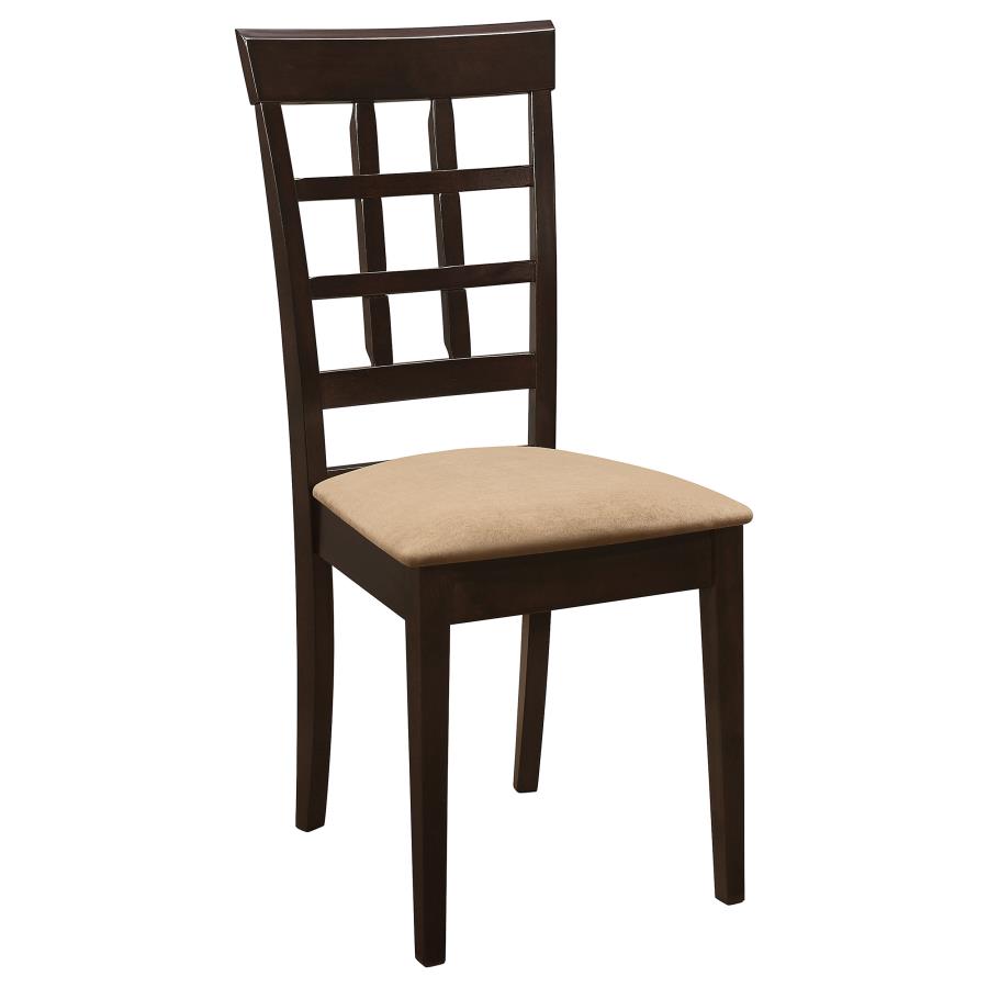 CoasterEveryday Gabriel Lattice Back Side Chairs Cappuccino And Tan (Set Of 2)