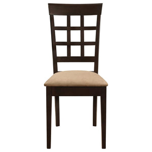 CoasterEveryday Gabriel Lattice Back Side Chairs Cappuccino And Tan (Set Of 2)