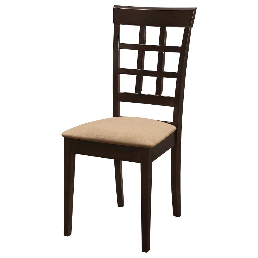 CoasterEveryday Gabriel Lattice Back Side Chairs Cappuccino And Tan (Set Of 2)