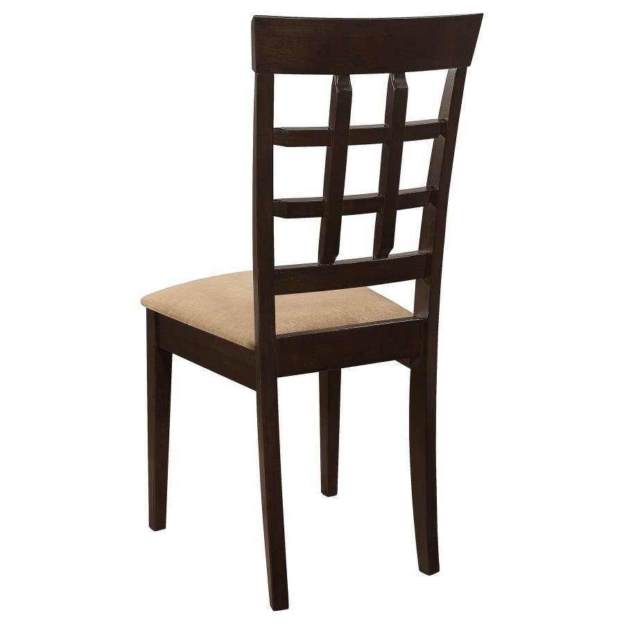 CoasterEveryday Gabriel Lattice Back Side Chairs Cappuccino And Tan (Set Of 2)