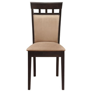 CoasterEveryday Gabriel Upholstered Side Chairs Cappuccino And Tan (Set Of 2)