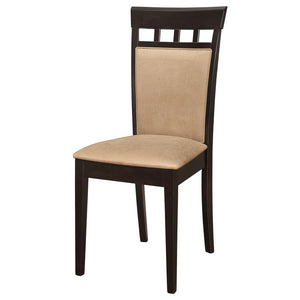 CoasterEveryday Gabriel Upholstered Side Chairs Cappuccino And Tan (Set Of 2)