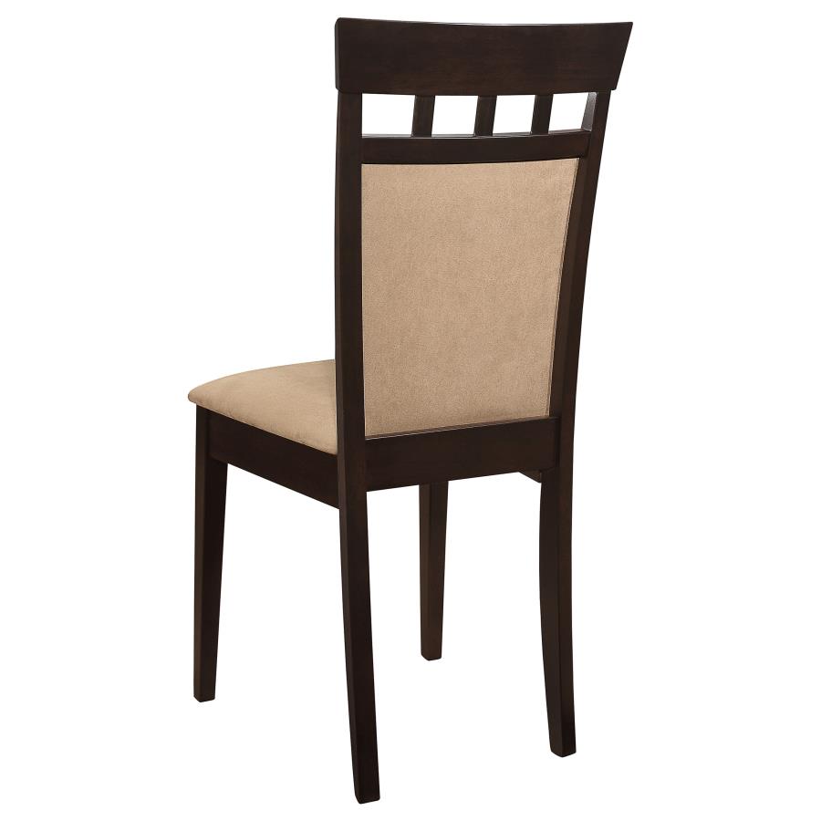 CoasterEveryday Gabriel Upholstered Side Chairs Cappuccino And Tan (Set Of 2)