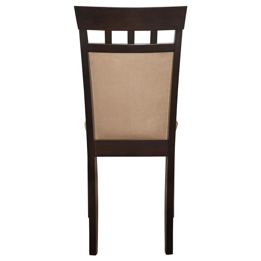 CoasterEveryday Gabriel Upholstered Side Chairs Cappuccino And Tan (Set Of 2)