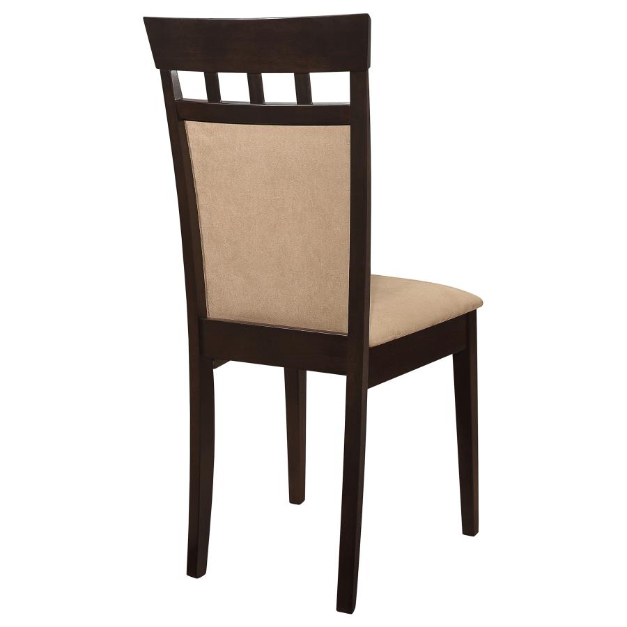 CoasterEveryday Gabriel Upholstered Side Chairs Cappuccino And Tan (Set Of 2)