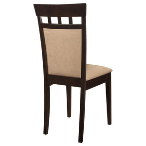 CoasterEveryday Gabriel Upholstered Side Chairs Cappuccino And Tan (Set Of 2)