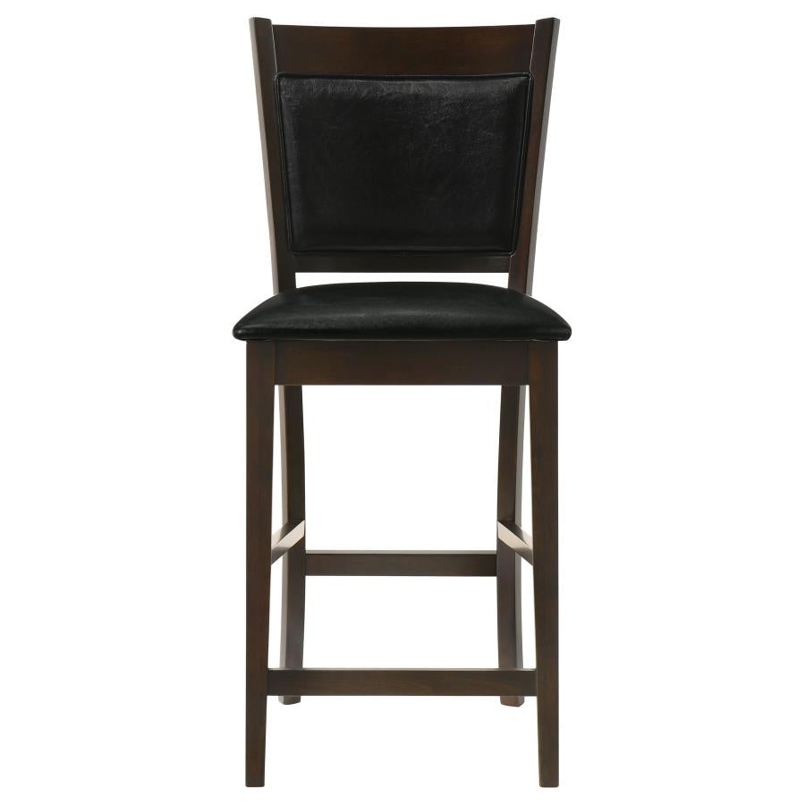 CoasterEveryday Jaden Upholstered Counter Height Stools Black And Espresso (Set Of 2)