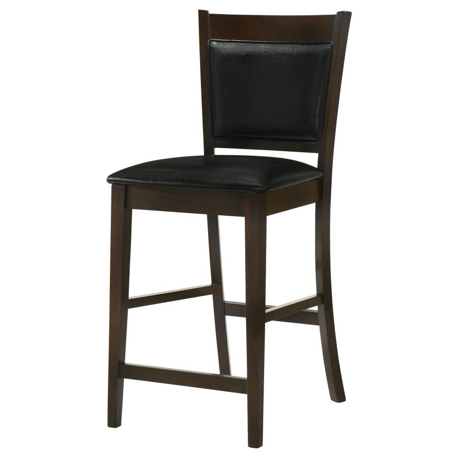 CoasterEveryday Jaden Upholstered Counter Height Stools Black And Espresso (Set Of 2)