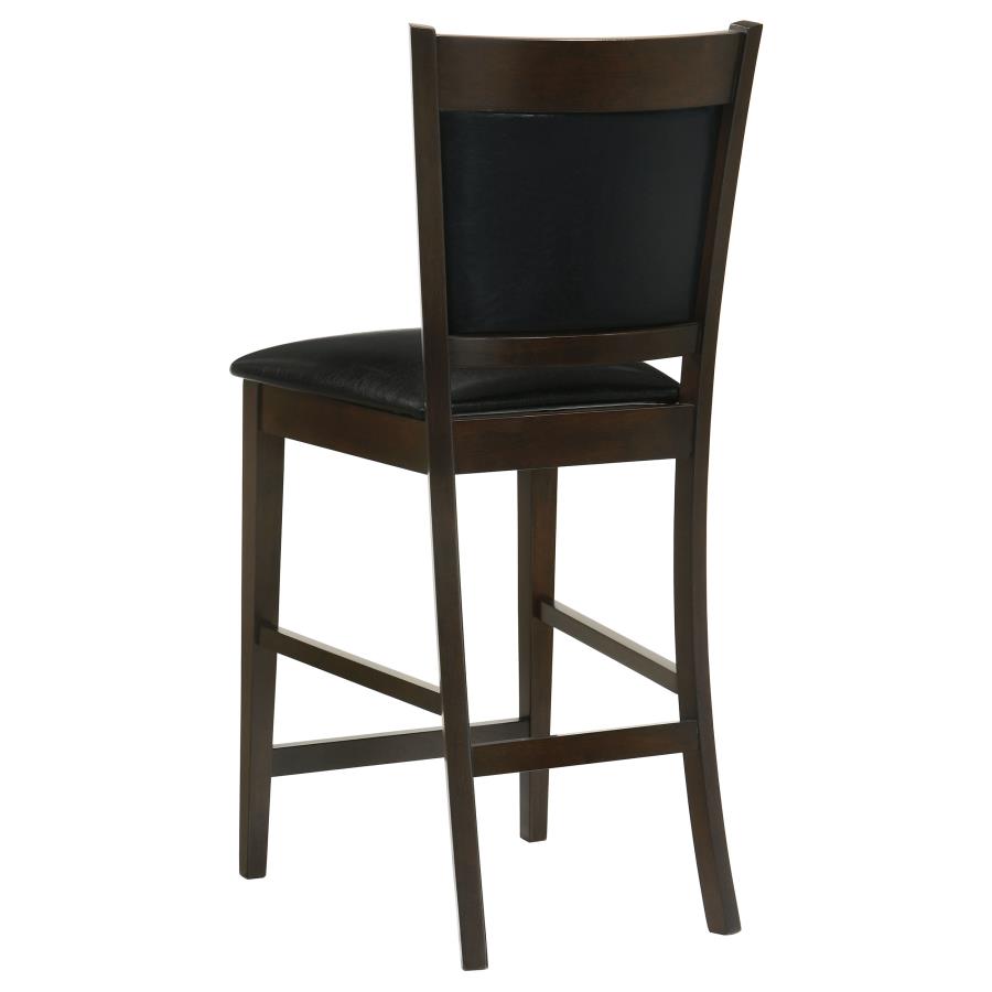 CoasterEveryday Jaden Upholstered Counter Height Stools Black And Espresso (Set Of 2)