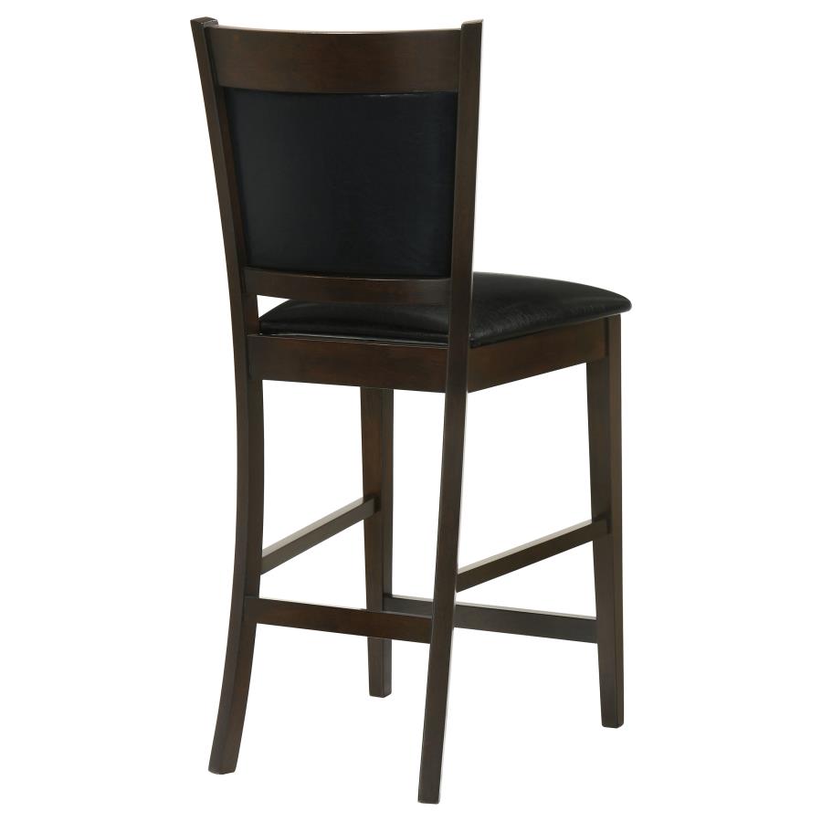 CoasterEveryday Jaden Upholstered Counter Height Stools Black And Espresso (Set Of 2)