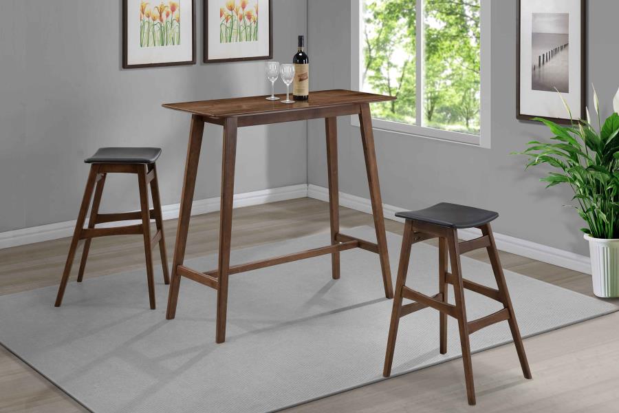 CoasterEveryday Finnick Tapered Legs Bar Stools Dark Grey And Walnut (Set Of 2)